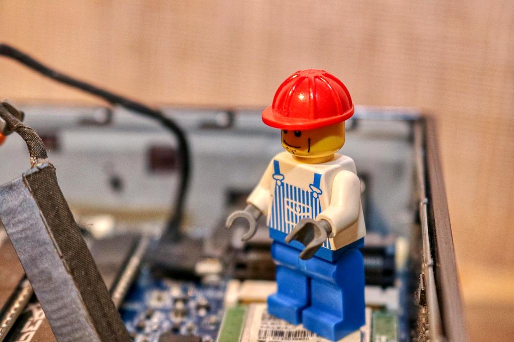 Person assembling PC components