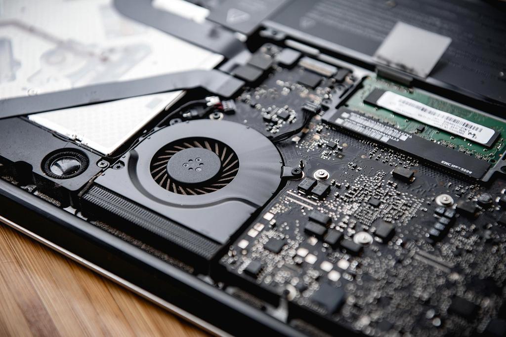 Sticks of computer RAM installed on motherboard